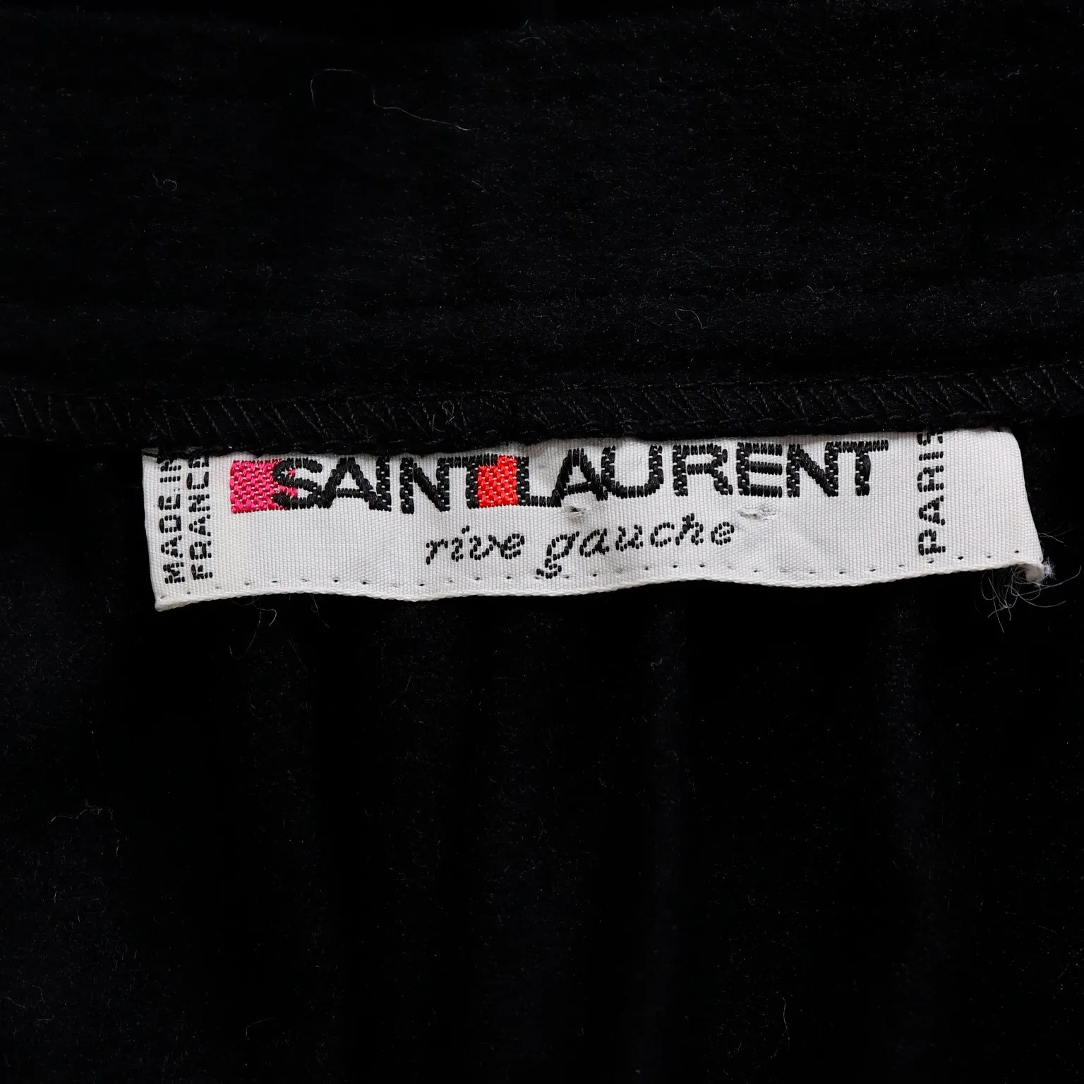 1980s Yves Saint Laurent Black Cashmere Wool Vintage Midi Skirt