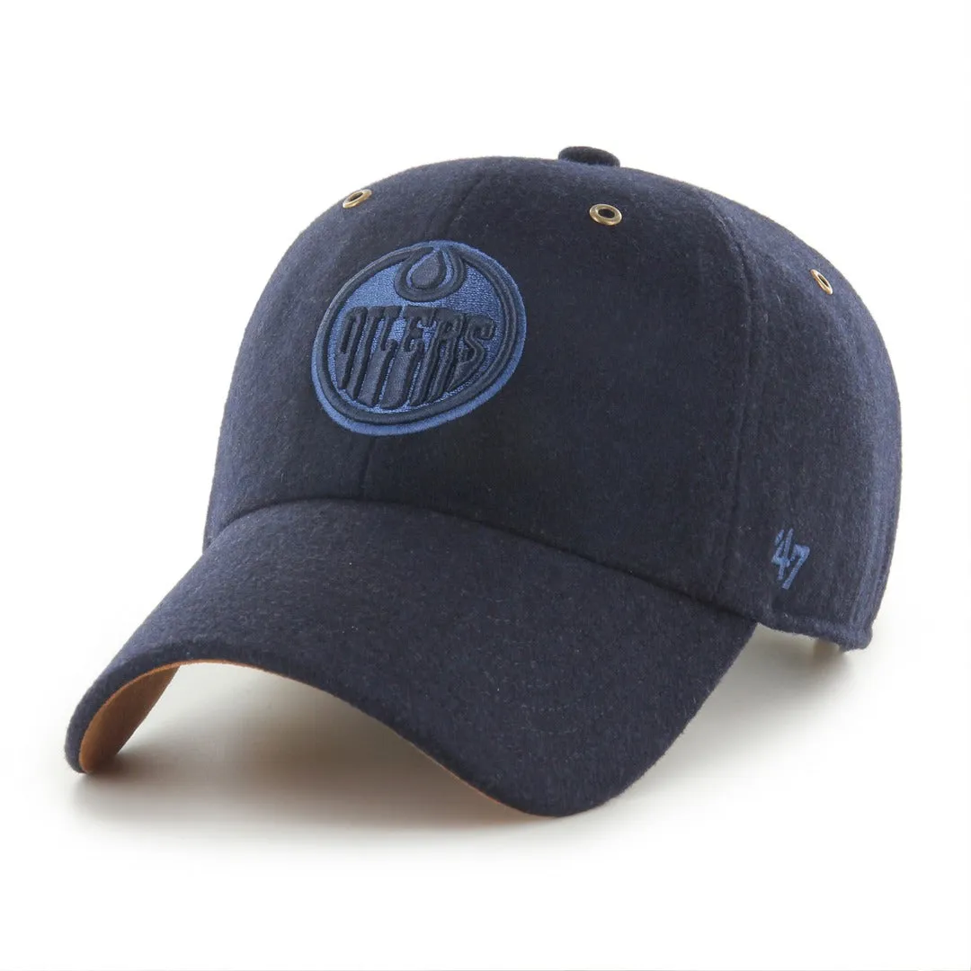 '47 Brand Men's NHL Edmonton Oilers Peacoat Clean-Up Wool Blend Hat