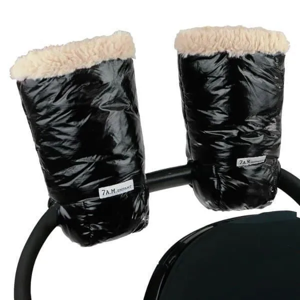 7AM Warmuffs - Stroller Gloves - Black polar