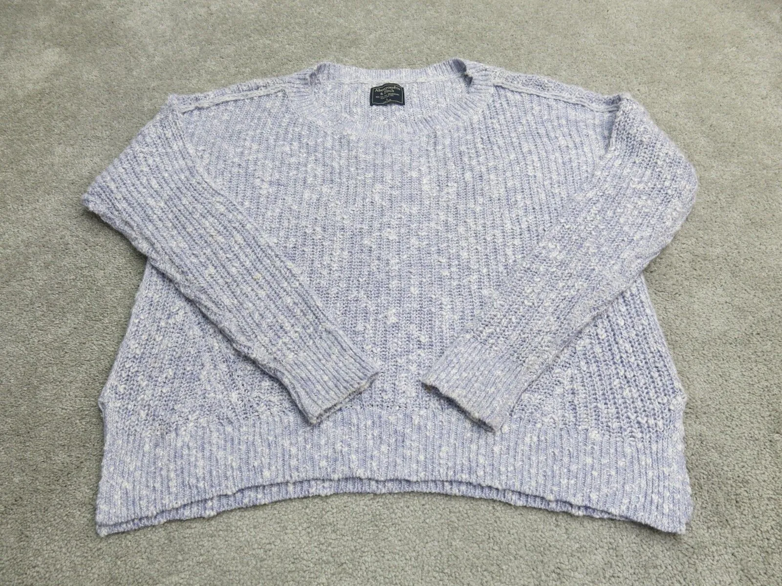 Abercrombie & Fitch Womens Pullover Sweater Crew Neck Light Purple Size Large