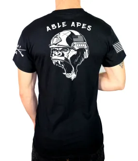 Able Co 50-50 Blend Black Unisex PT Short Sleeve Shirt. Approved for PT