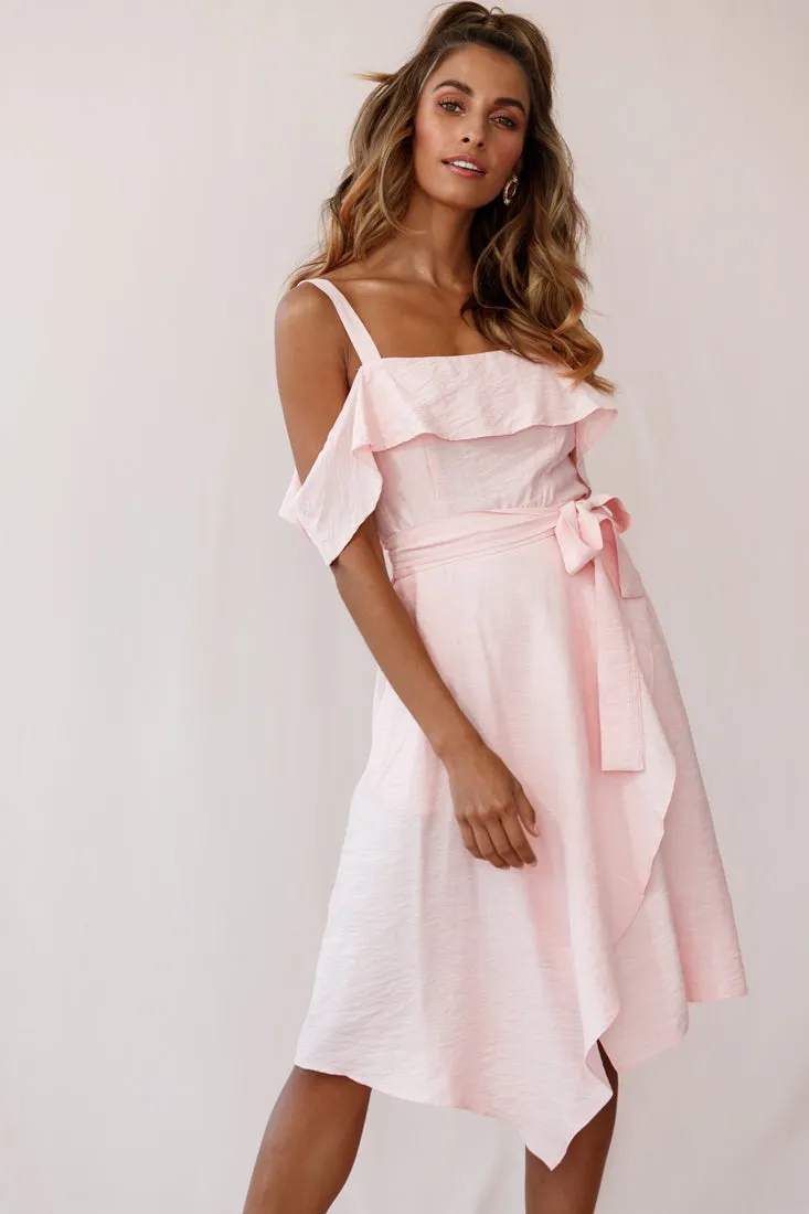 Adali Flowy Summer Midi Dress Pink