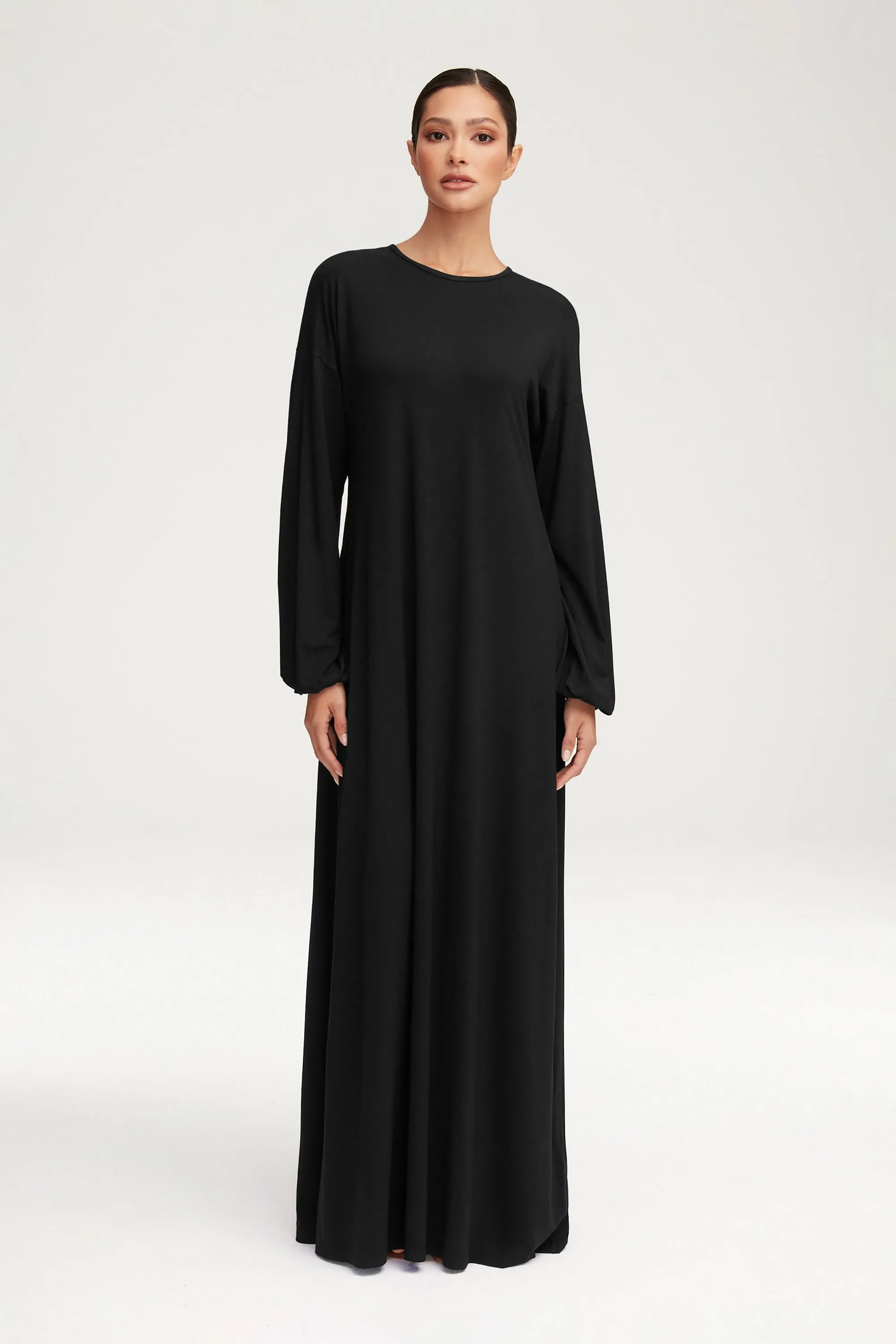 Afiyah Jersey Maxi Dress - Black