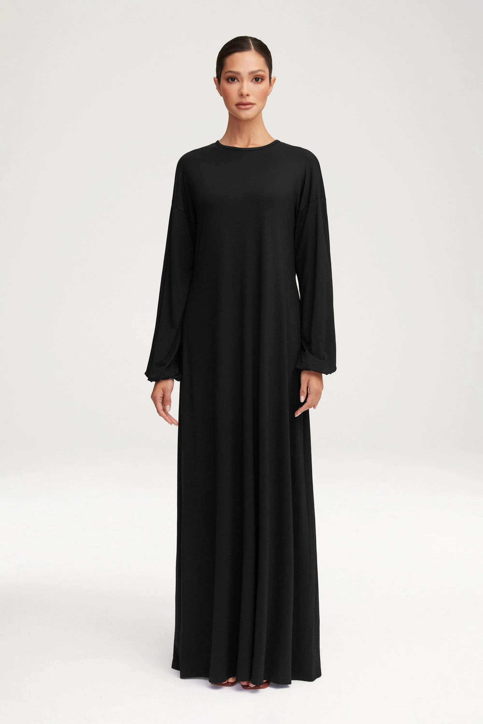 Afiyah Jersey Maxi Dress - Black