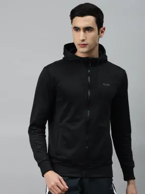 Alcis Men Black Solid Hooded Outdoor Jacket