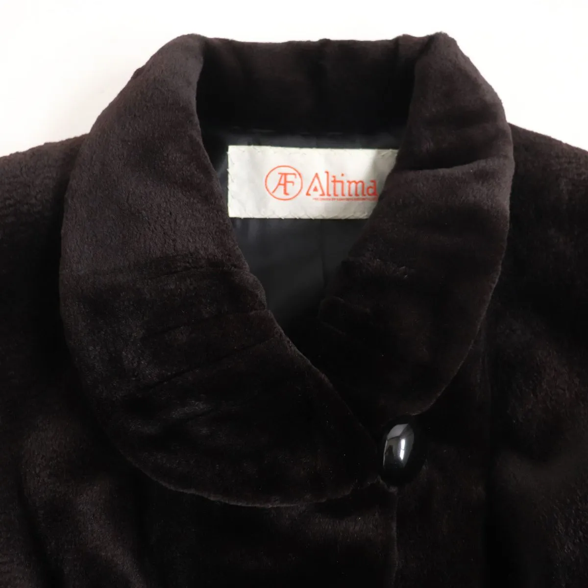 Altima SAGA Sheared Mink Fur Coat Dark Brown