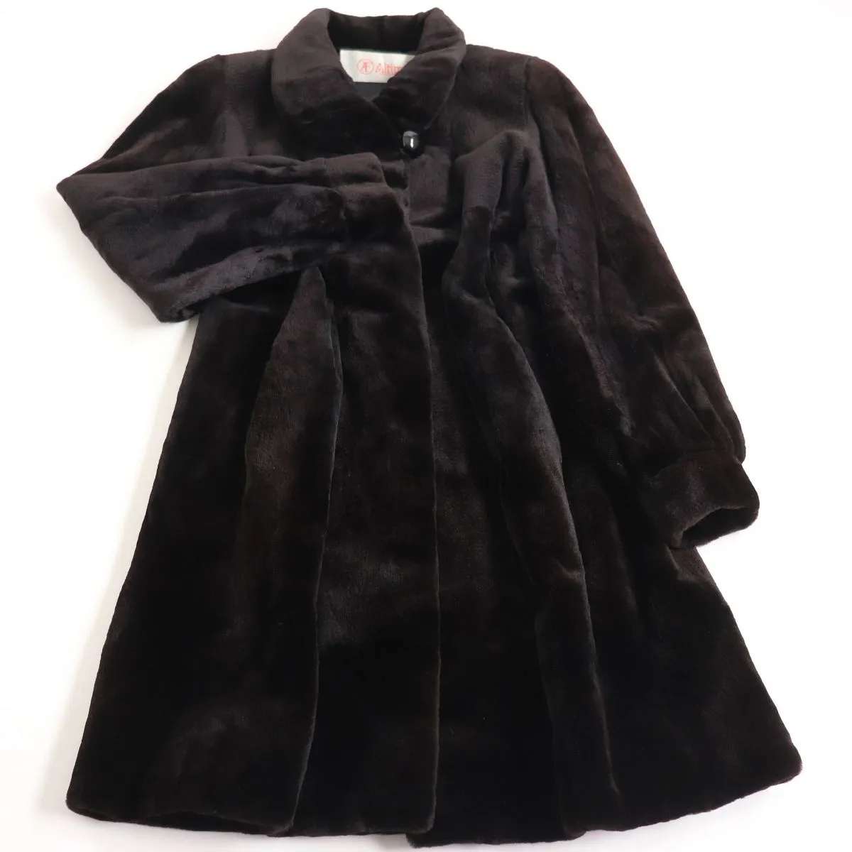 Altima SAGA Sheared Mink Fur Coat Dark Brown