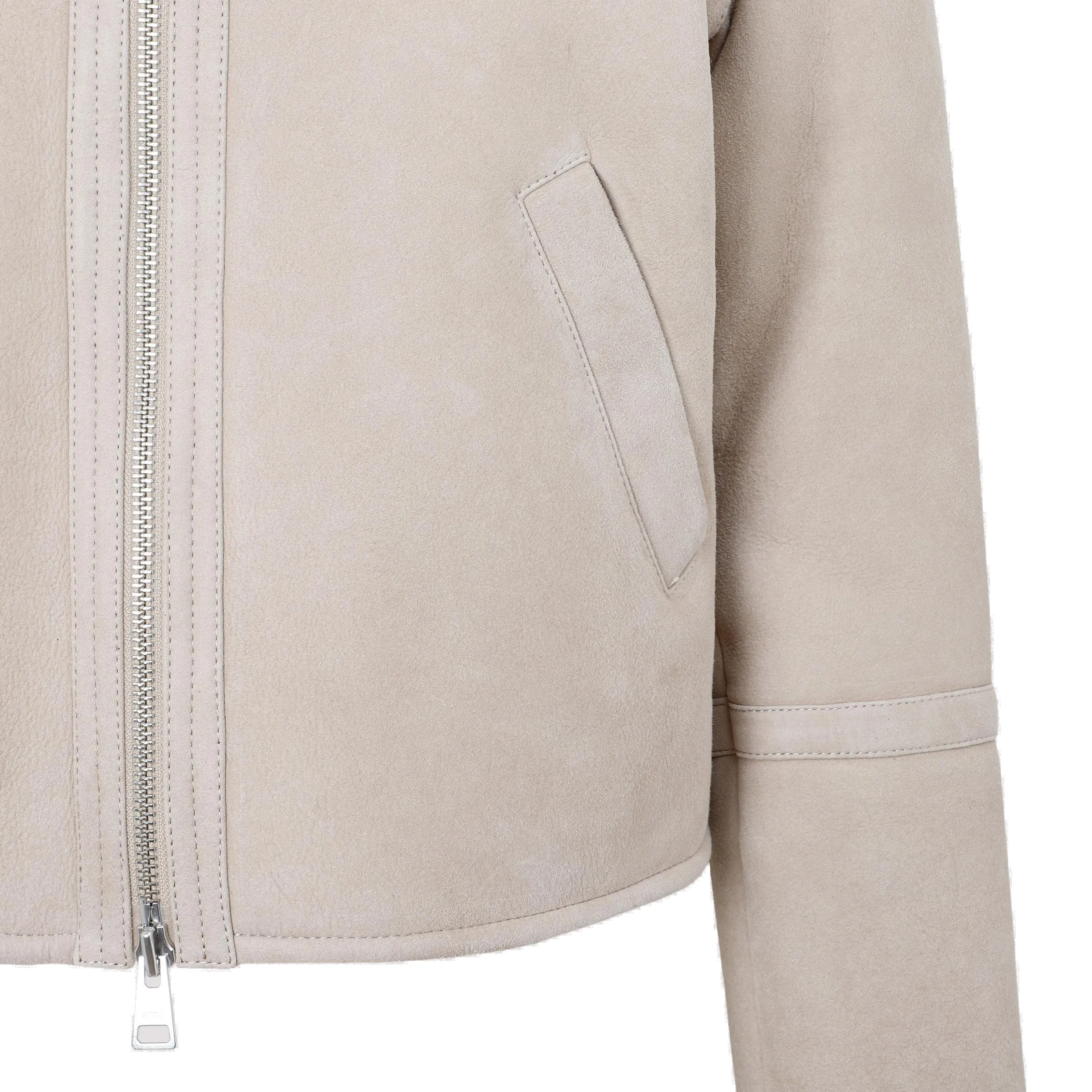 AMI Zipped Shearling Jacket