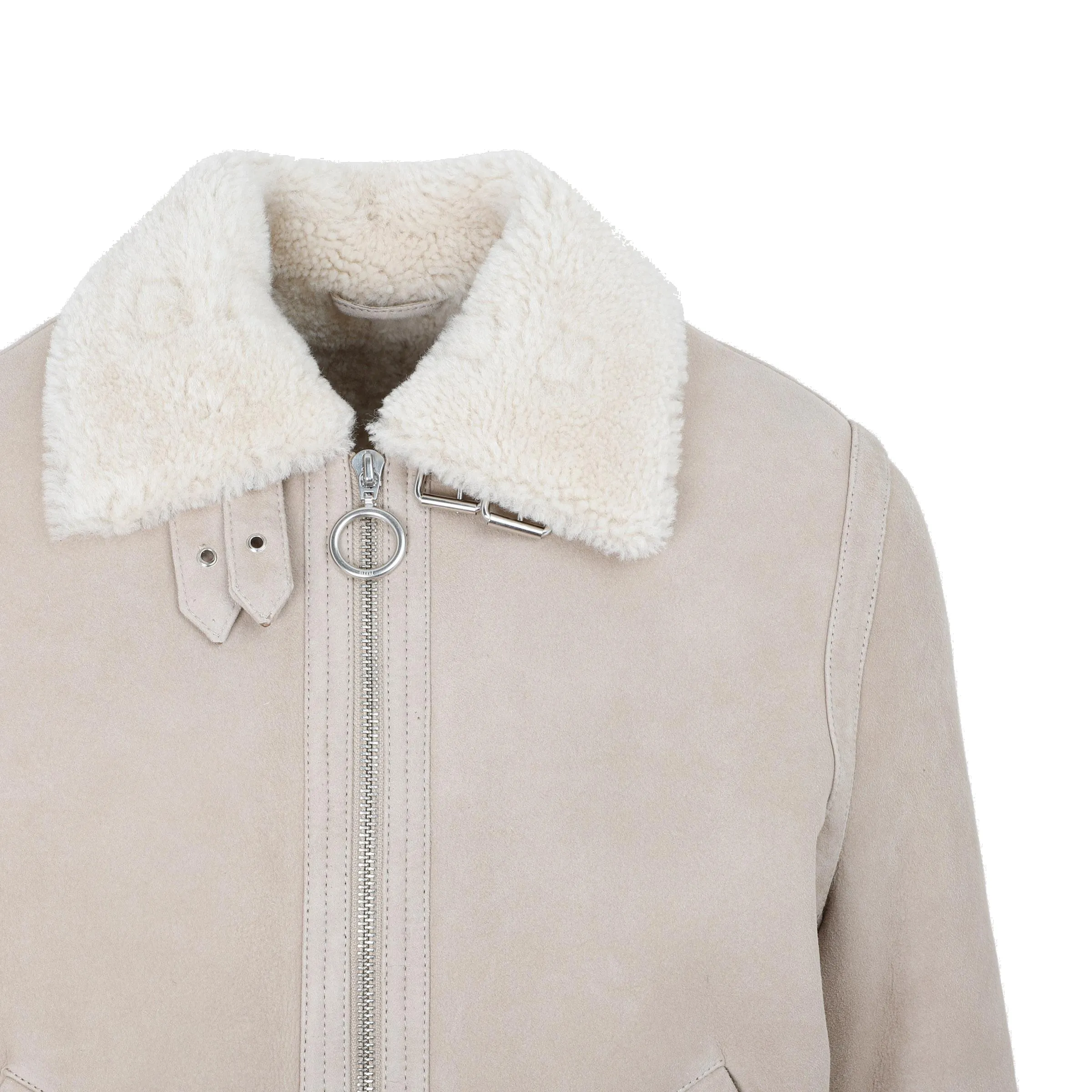 AMI Zipped Shearling Jacket