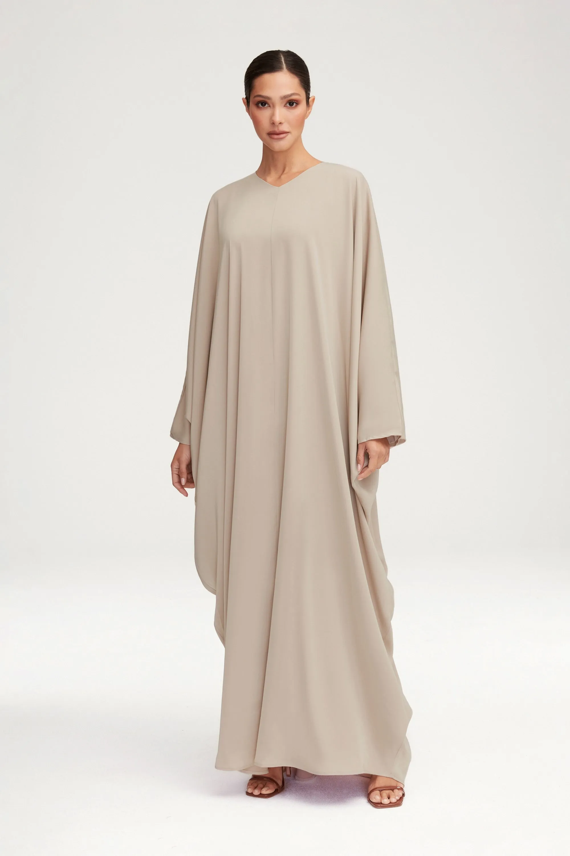 Anisa Satin Kaftan - Creme Caramel