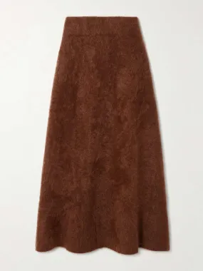 Asta brushed-cashmere midi skirt