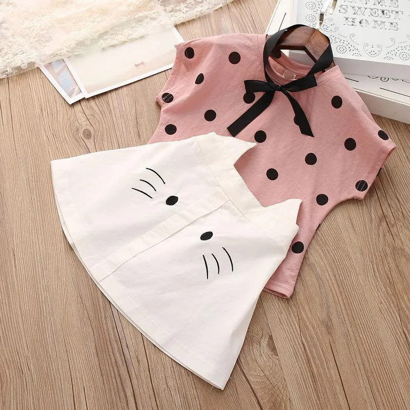 Baby Girl Clothes Summer Children's Girls' Clothing Kids Bay Clothes Toddler Chiffon bowknot coat Pants Set