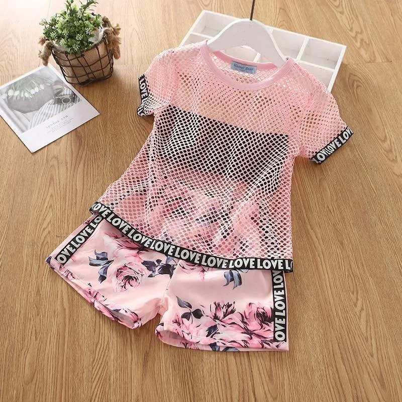 Baby Girl Clothes Summer Children's Girls' Clothing Kids Bay Clothes Toddler Chiffon bowknot coat Pants Set