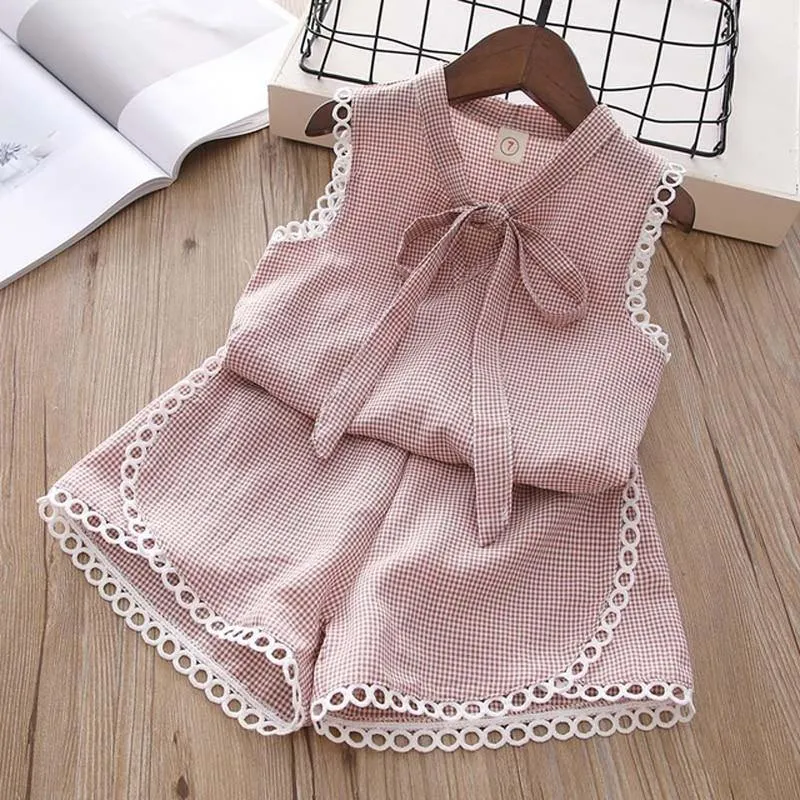 Baby Girl Clothes Summer Children's Girls' Clothing Kids Bay Clothes Toddler Chiffon bowknot coat Pants Set