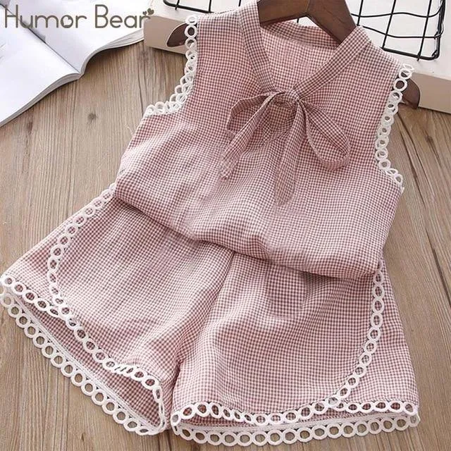 Baby Girl Clothes Summer Children's Girls' Clothing Kids Bay Clothes Toddler Chiffon bowknot coat Pants Set