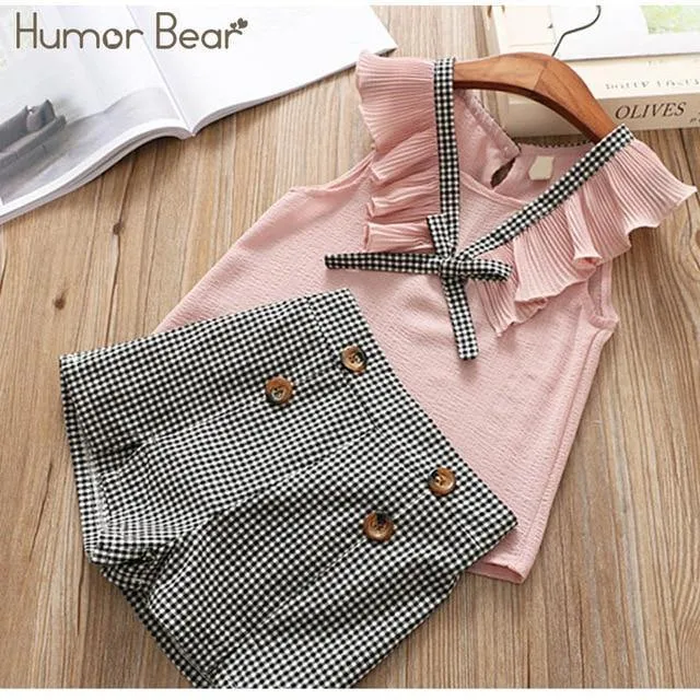 Baby Girl Clothes Summer Children's Girls' Clothing Kids Bay Clothes Toddler Chiffon bowknot coat Pants Set