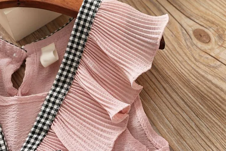 Baby Girl Clothes Summer Children's Girls' Clothing Kids Bay Clothes Toddler Chiffon bowknot coat Pants Set