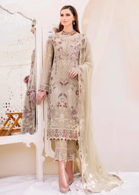 Beige Embroidered Suit - Ramsha Chiffon Vol 23 - #F-2306