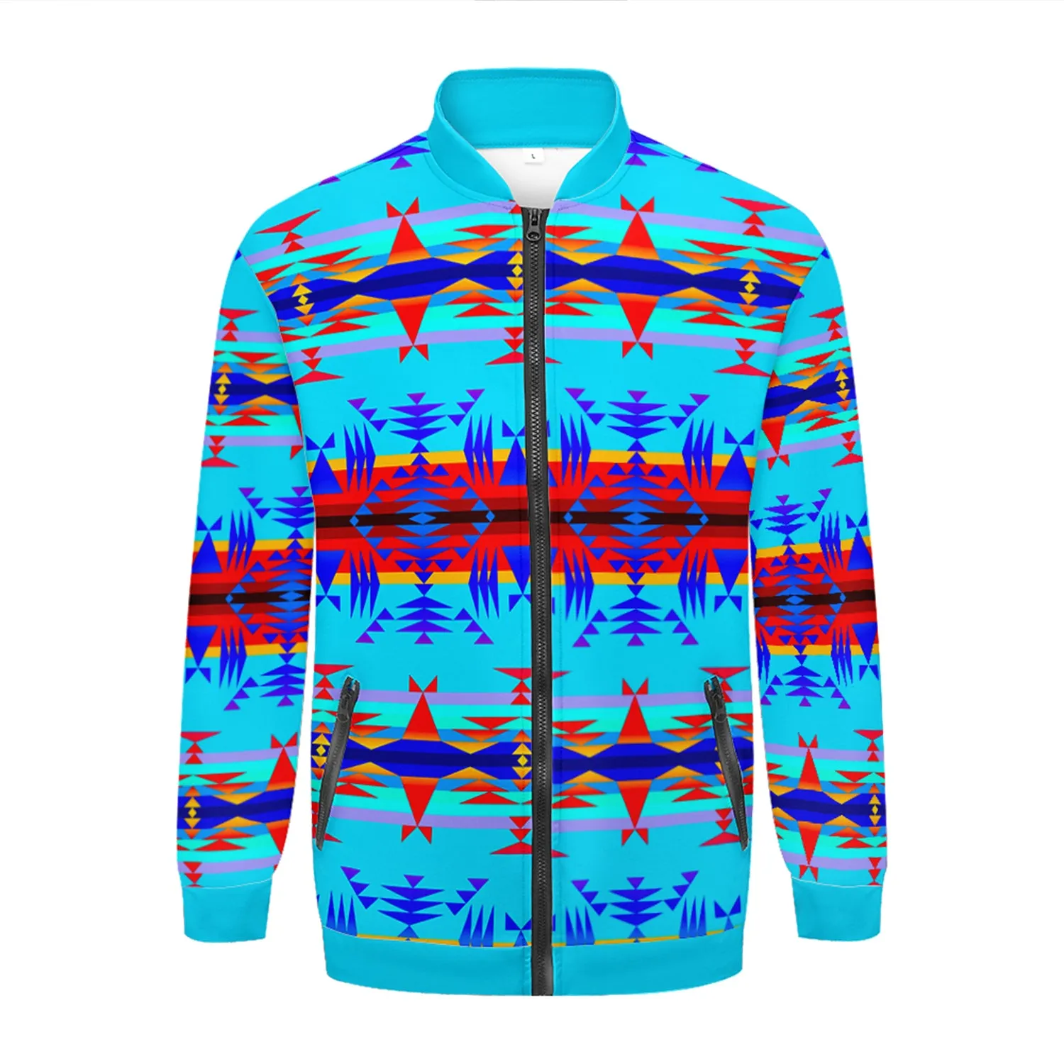 Between the Mountains Blue Youth Zippered Collared Lightweight Jacket