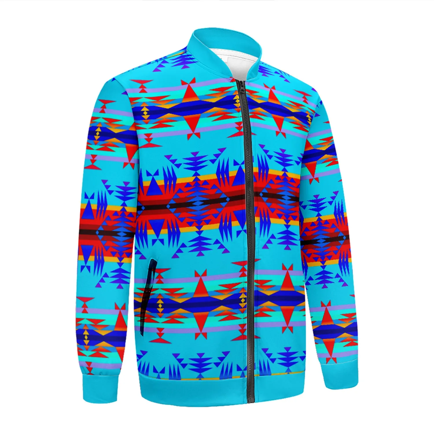 Between the Mountains Blue Youth Zippered Collared Lightweight Jacket