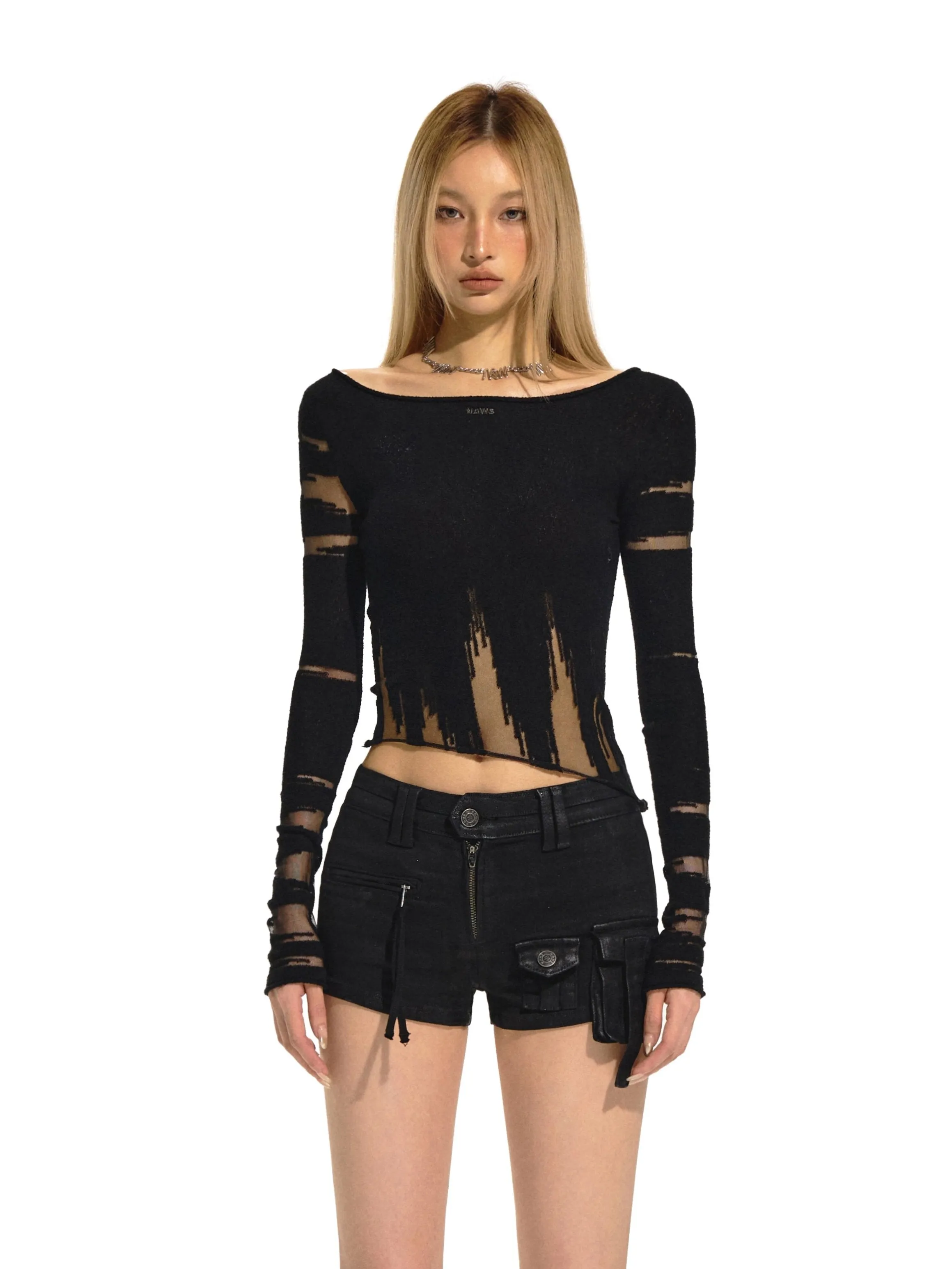 Black Burnout Knitwear