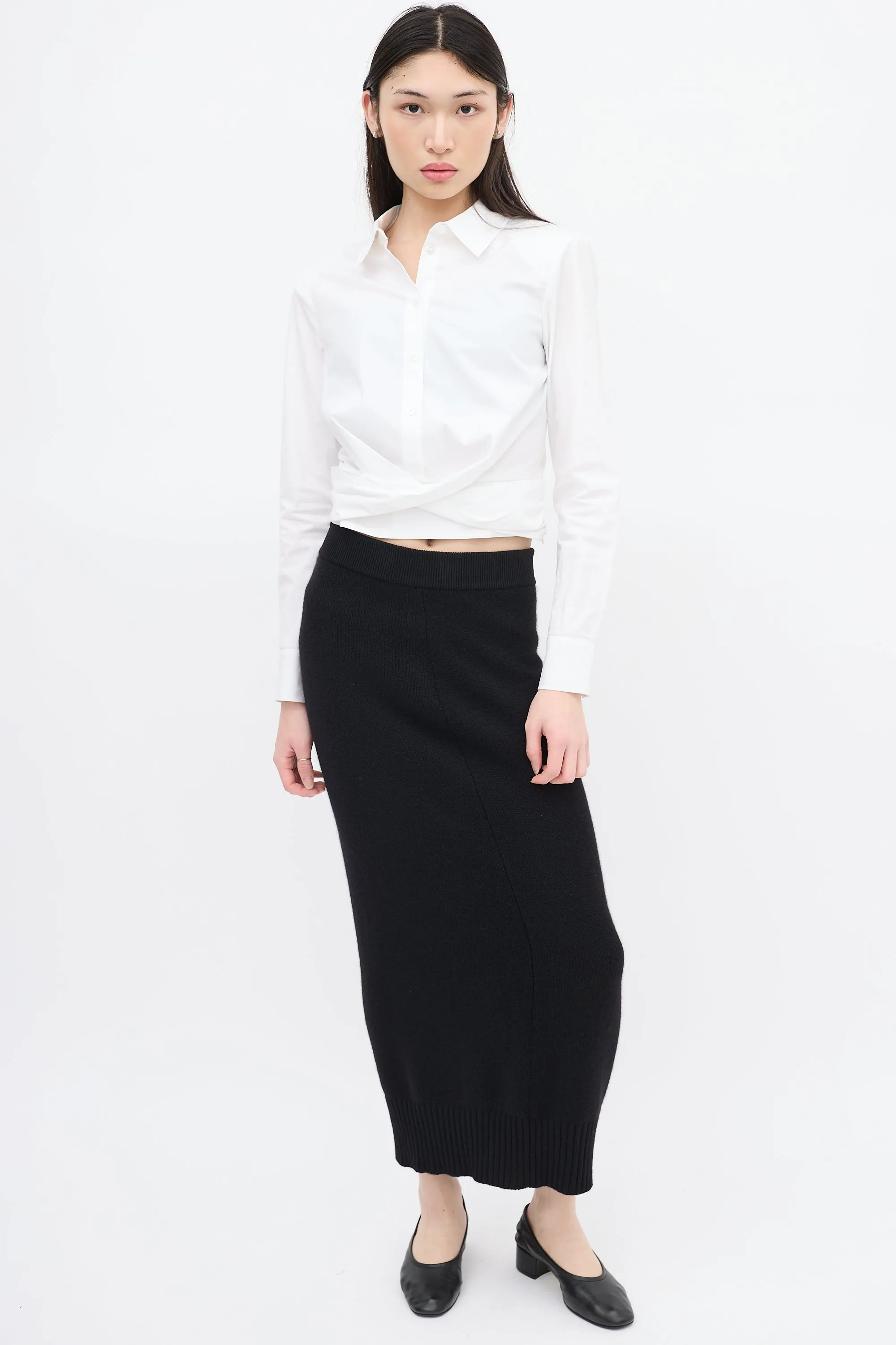 Black Cashmere Alma Midi Skirt