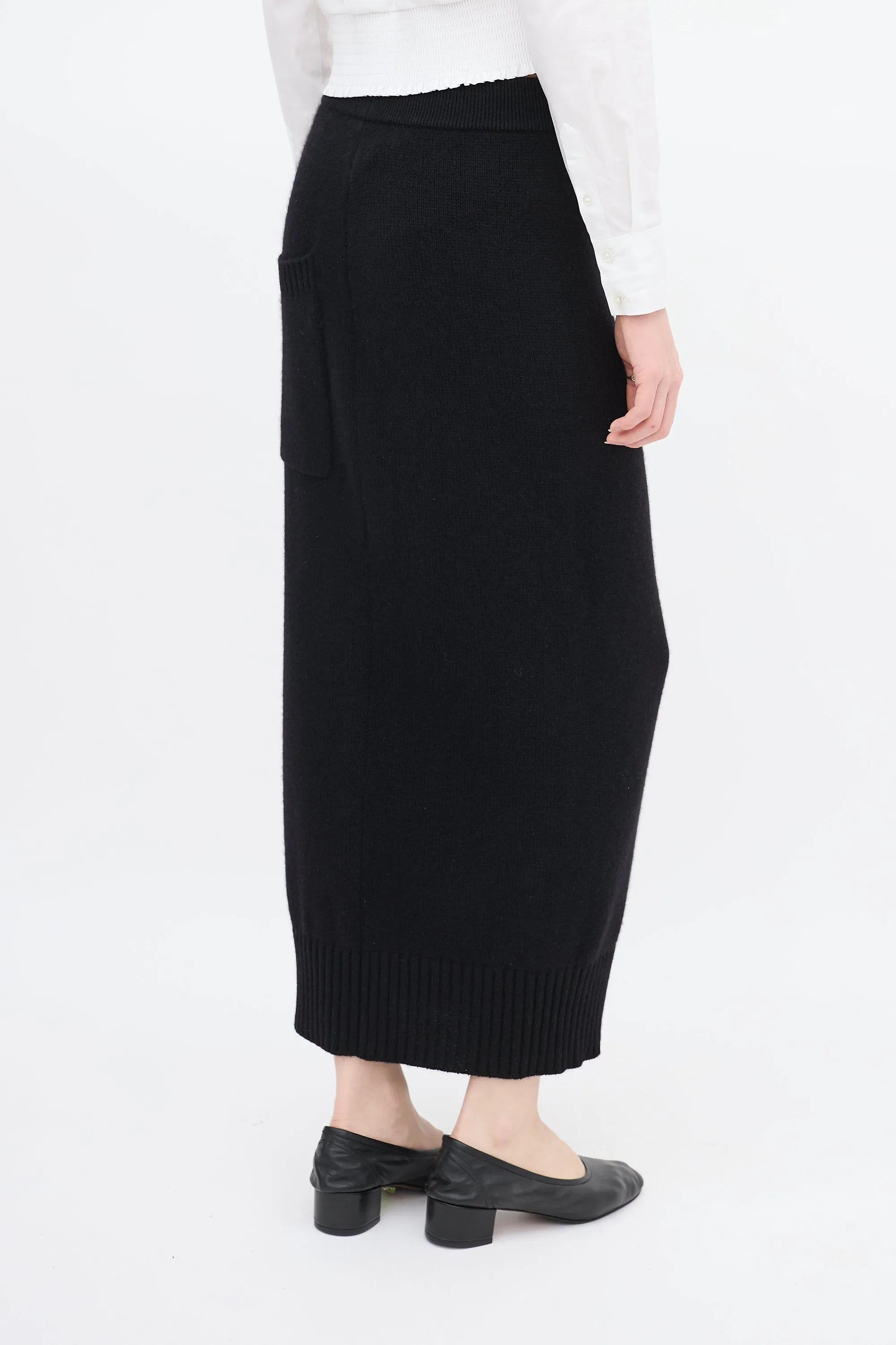 Black Cashmere Alma Midi Skirt