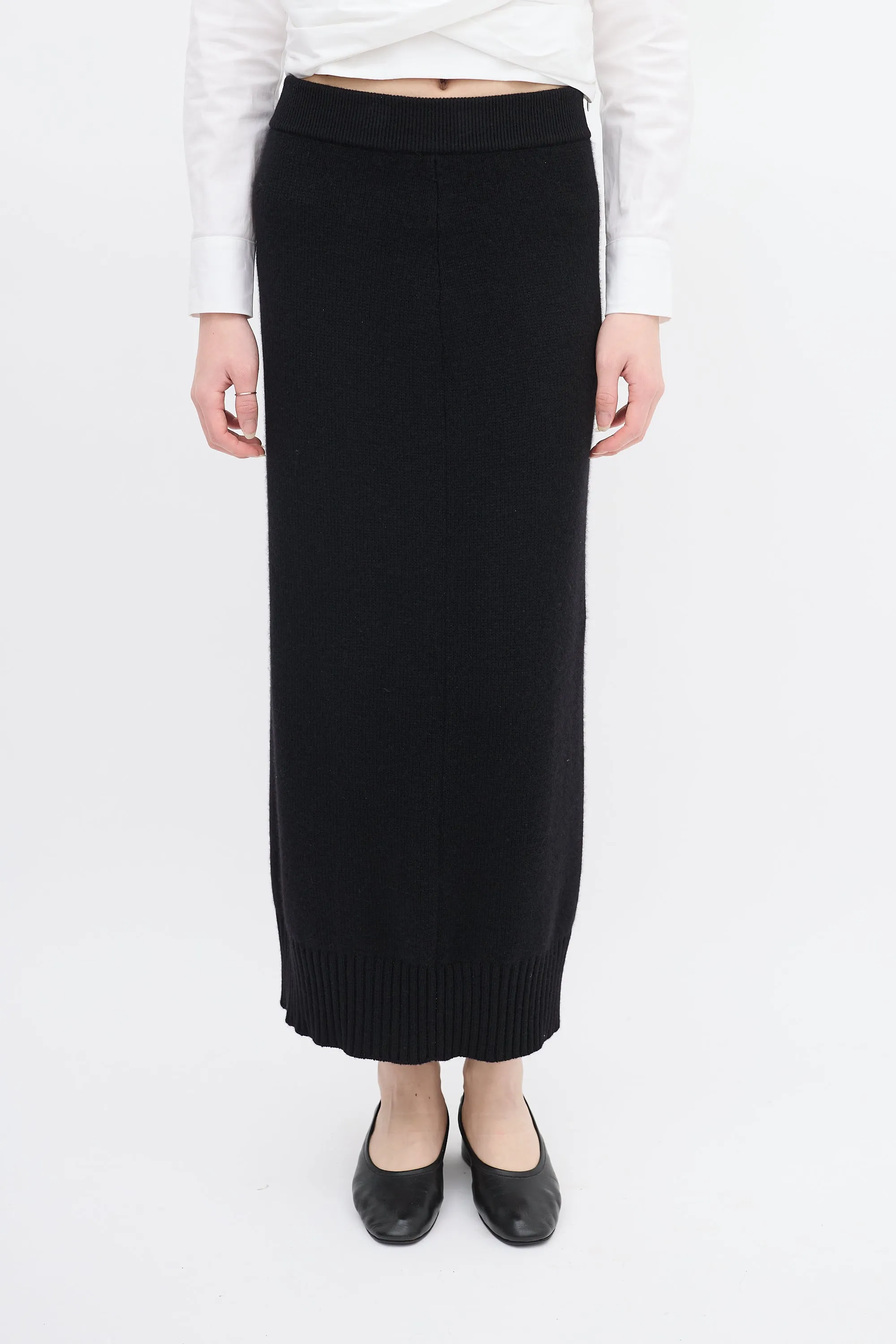 Black Cashmere Alma Midi Skirt