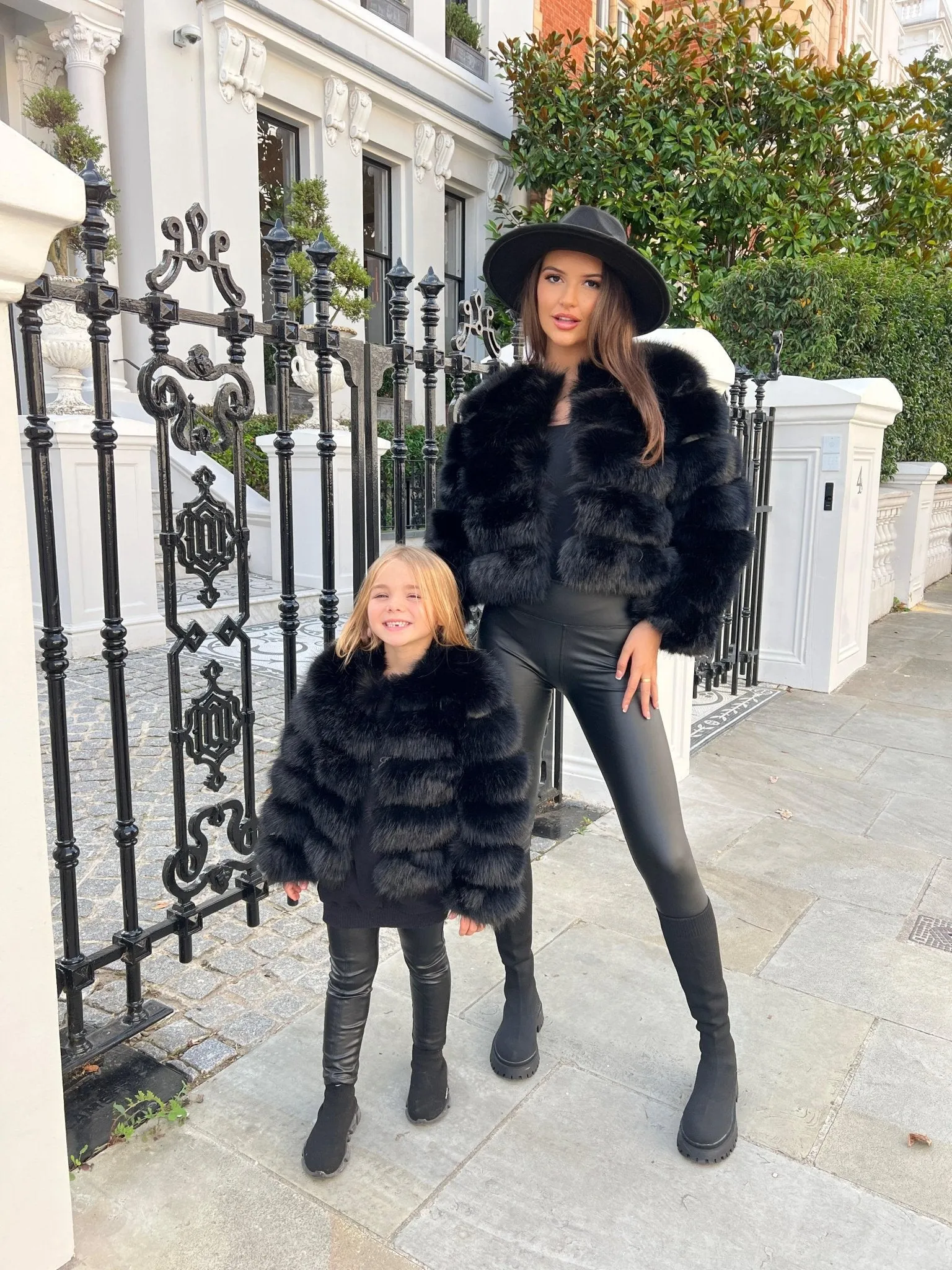 Black Childrens Faux Fur Coat