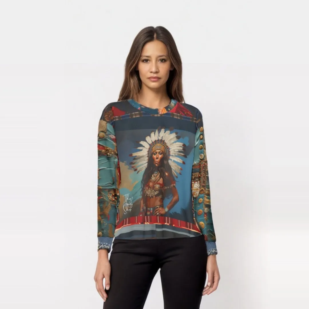 Black Seminole Woman in Plume Unisex Sweatshirt (Gold Label)