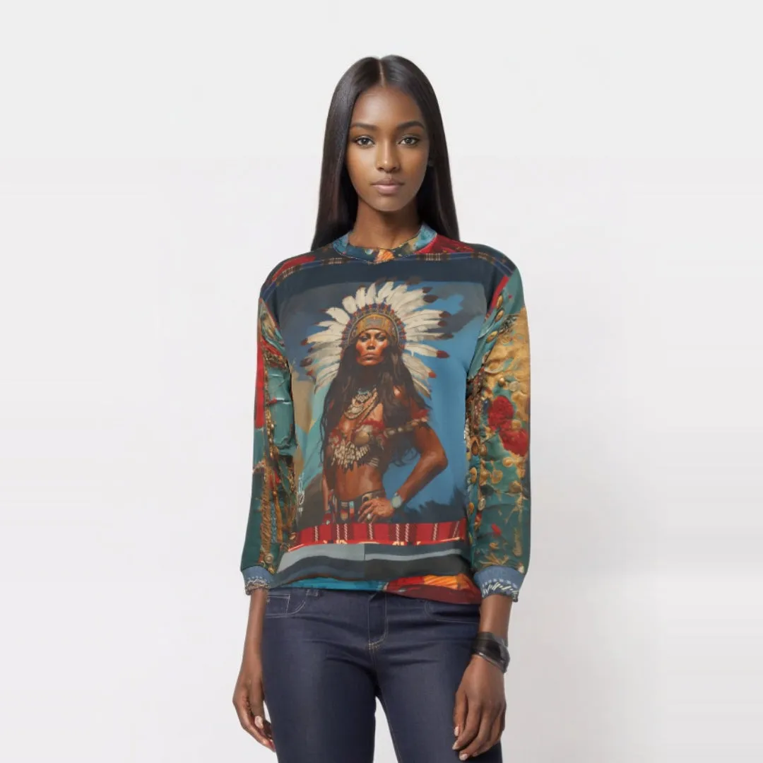 Black Seminole Woman in Plume Unisex Sweatshirt (Gold Label)