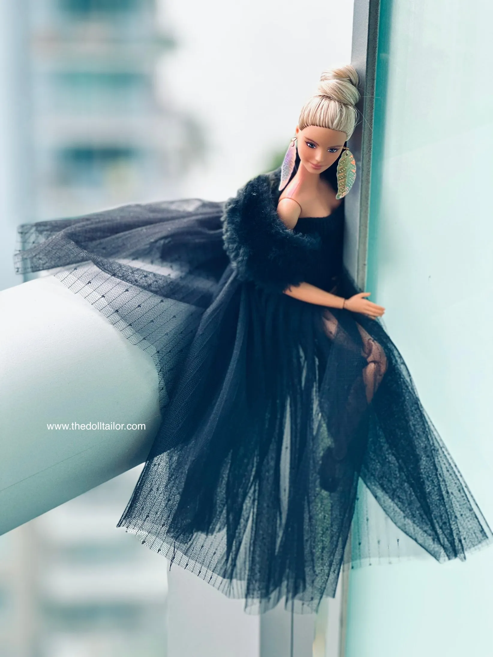 Black wedding dress for barbie doll