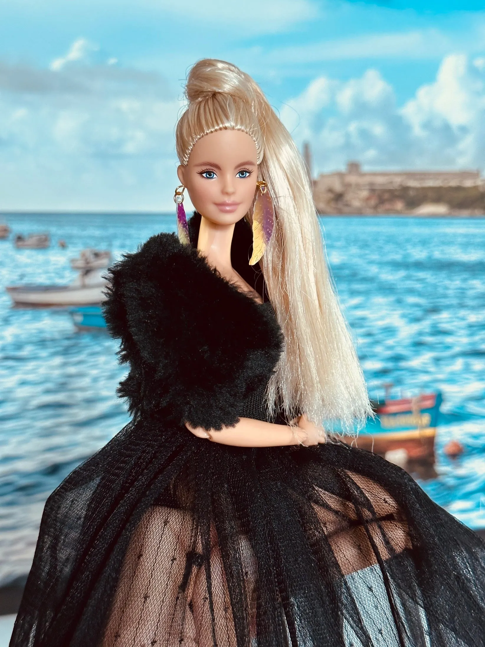 Black wedding dress for barbie doll