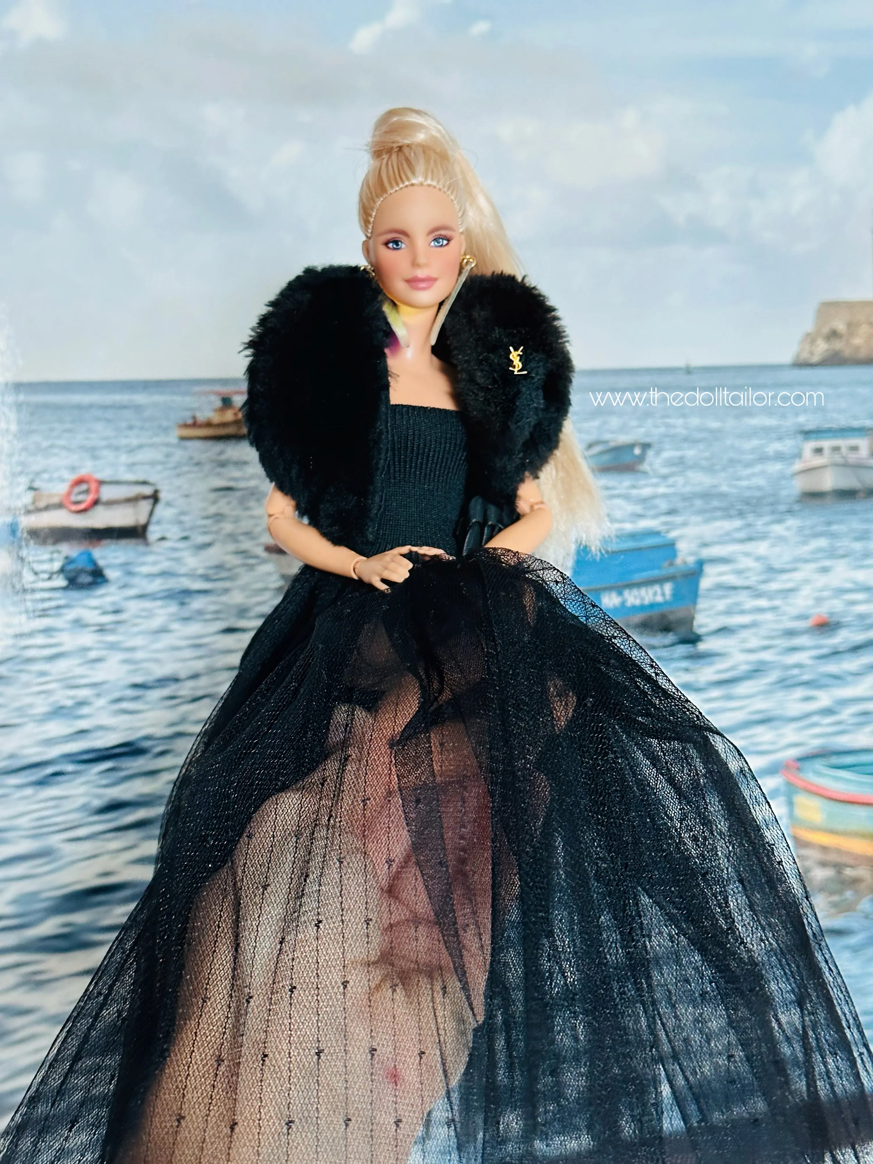 Black wedding dress for barbie doll