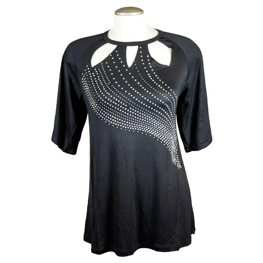 BOL Women's Rhinestone Wave Top