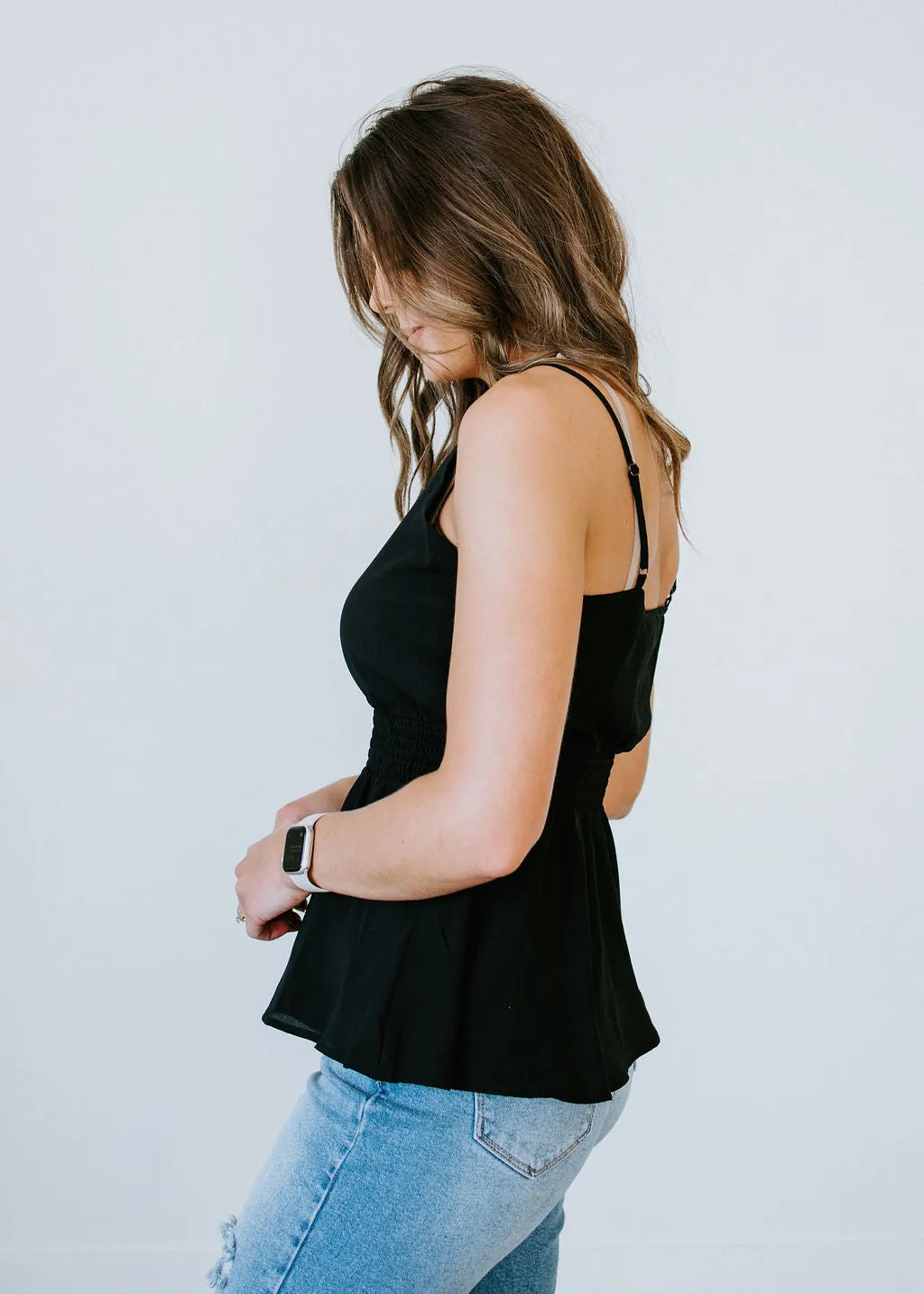 Brooklin Smocked Peplum Tank