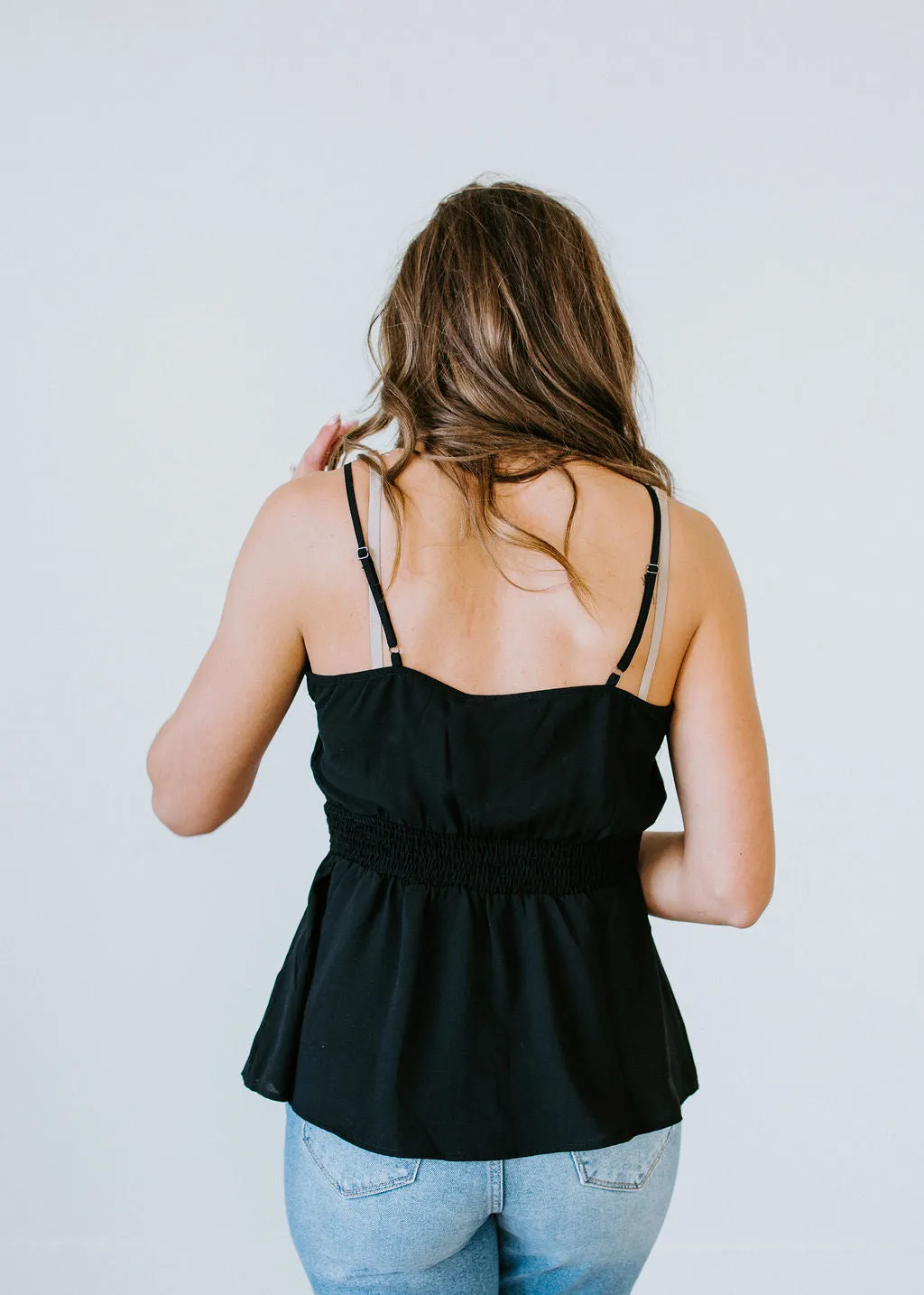 Brooklin Smocked Peplum Tank