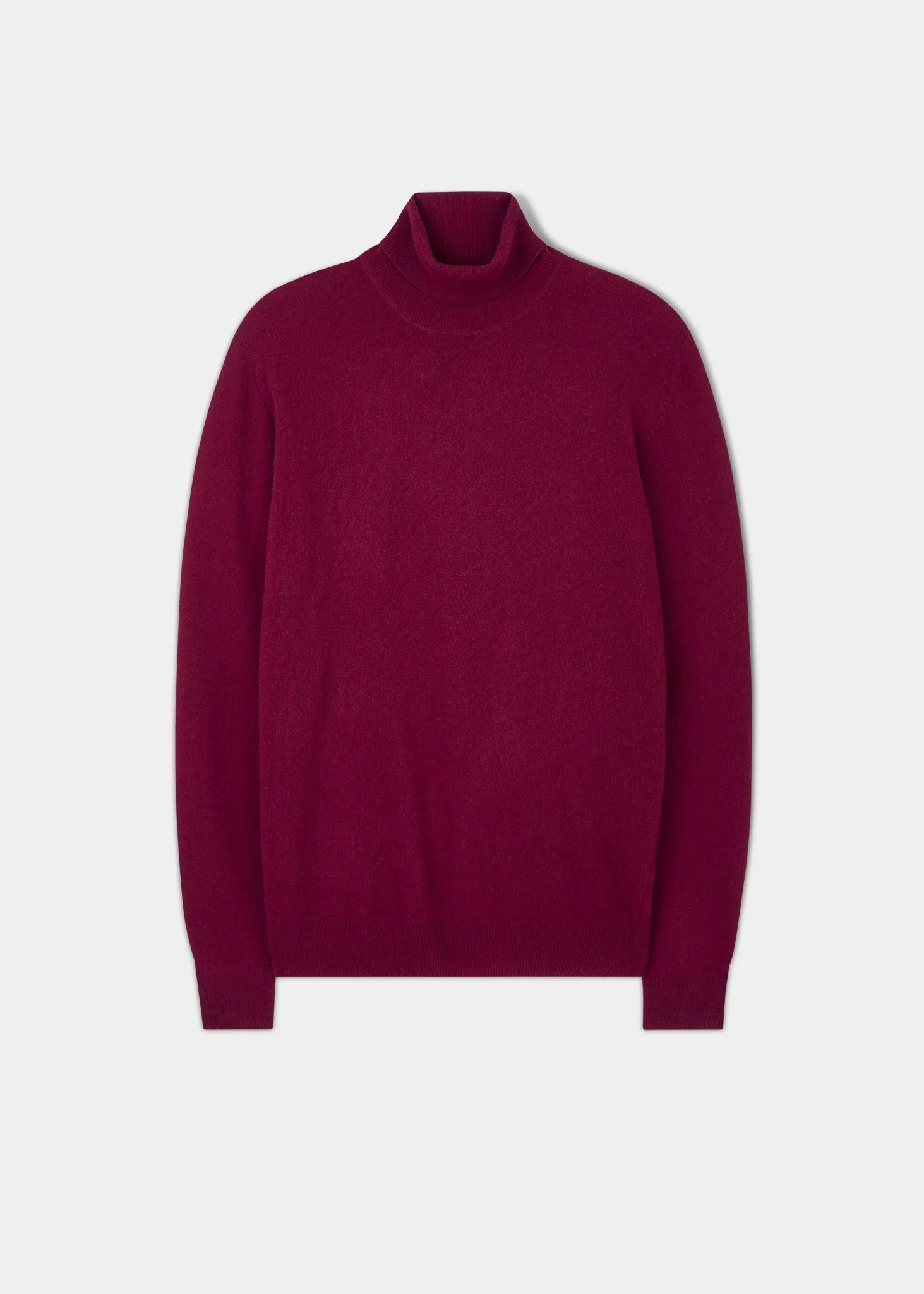 Bunbury Geelong Wool Roll Neck Jumper in Claret - Regular Fit