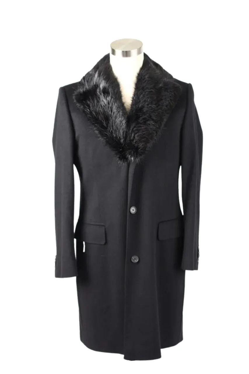 Cashmere Fox Fur Lapel Coat