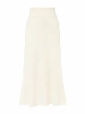 Cashmere knitted midi skirt