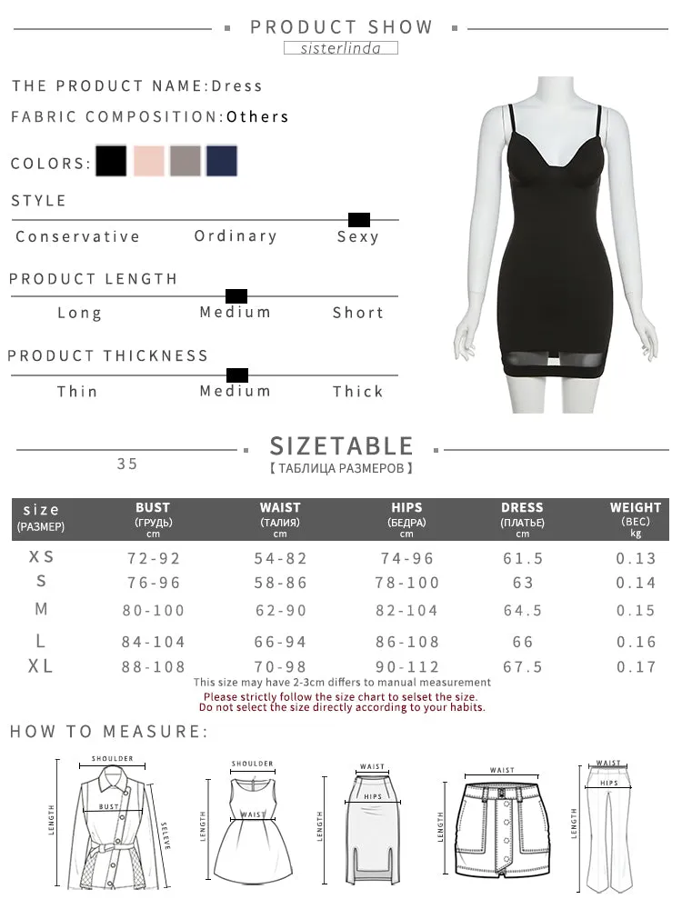 Casual Mesh Bodycon Mini Dress Women Romper  Sleeveless Skinny Stretchy Deep V Neck Party Clubwear Trend Outfit