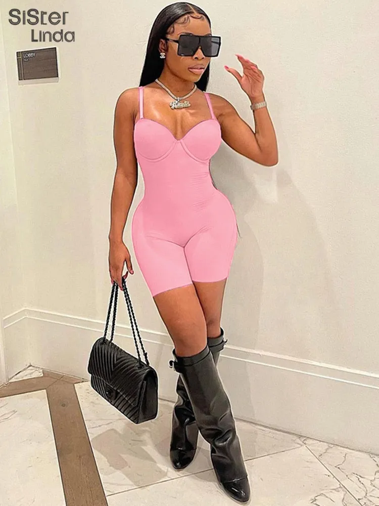 Casual Mesh Bodycon Mini Dress Women Romper  Sleeveless Skinny Stretchy Deep V Neck Party Clubwear Trend Outfit