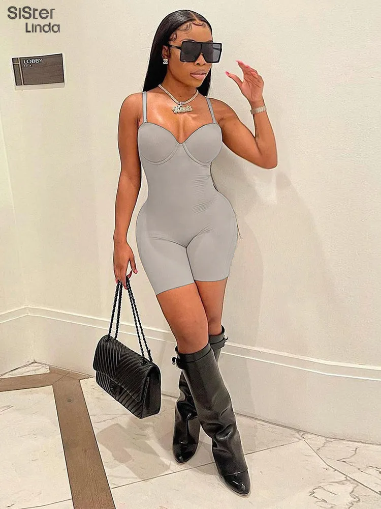 Casual Mesh Bodycon Mini Dress Women Romper  Sleeveless Skinny Stretchy Deep V Neck Party Clubwear Trend Outfit