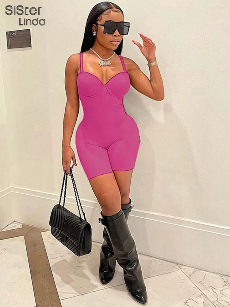 Casual Mesh Bodycon Mini Dress Women Romper  Sleeveless Skinny Stretchy Deep V Neck Party Clubwear Trend Outfit