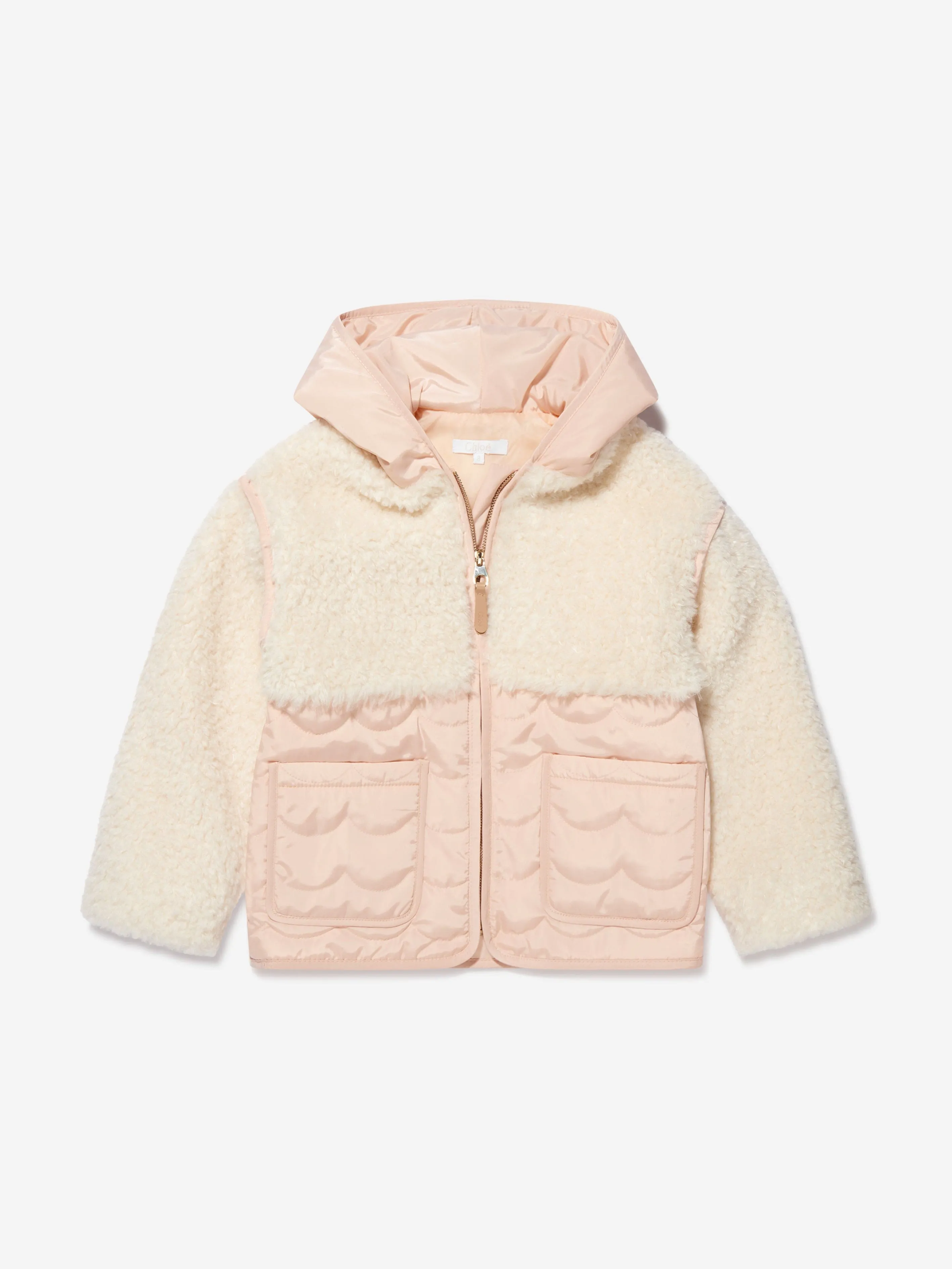 Chloé Girls Faux Shearling Padded Jacket