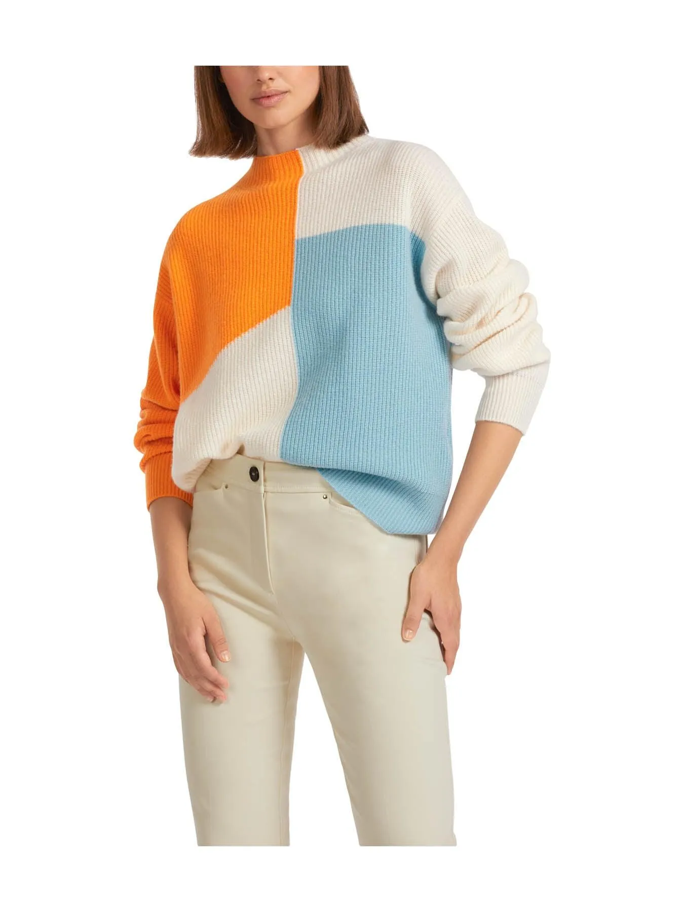 Color Block Pullover Orange