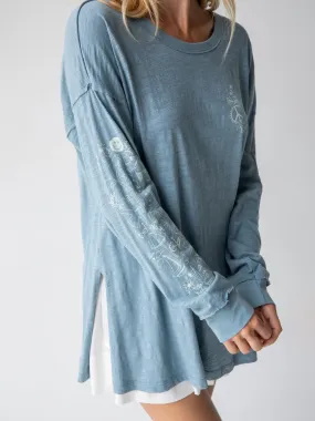 Cotton Doodle Tee - Light Blue