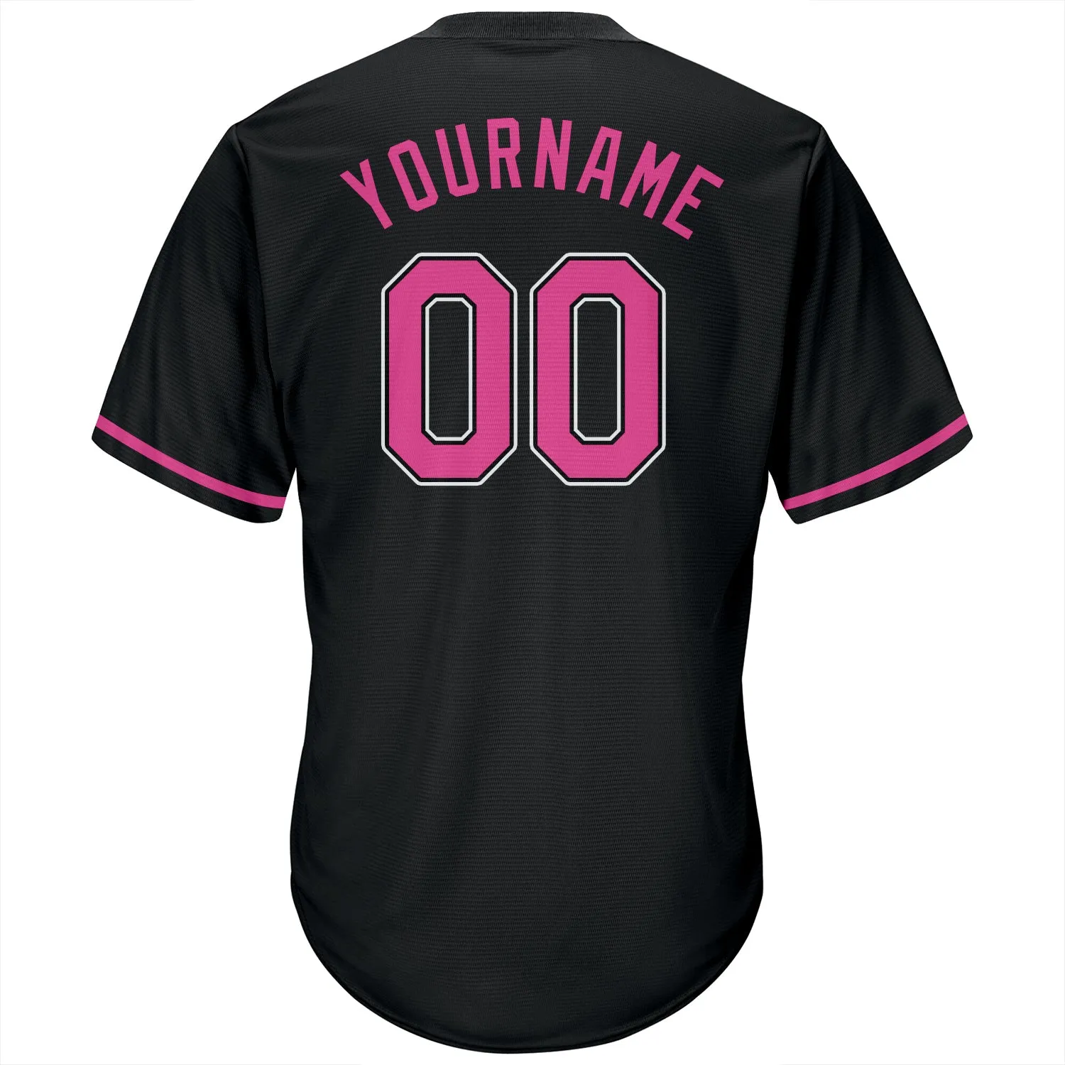 Custom Black Pink-White Authentic Throwback Rib-Knit Baseball Jersey Shirt