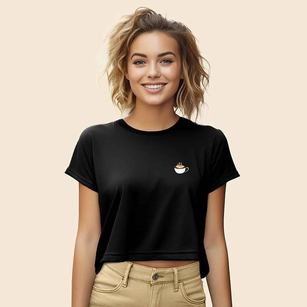 Dalix Cappuccino Flowy Cropped Tee