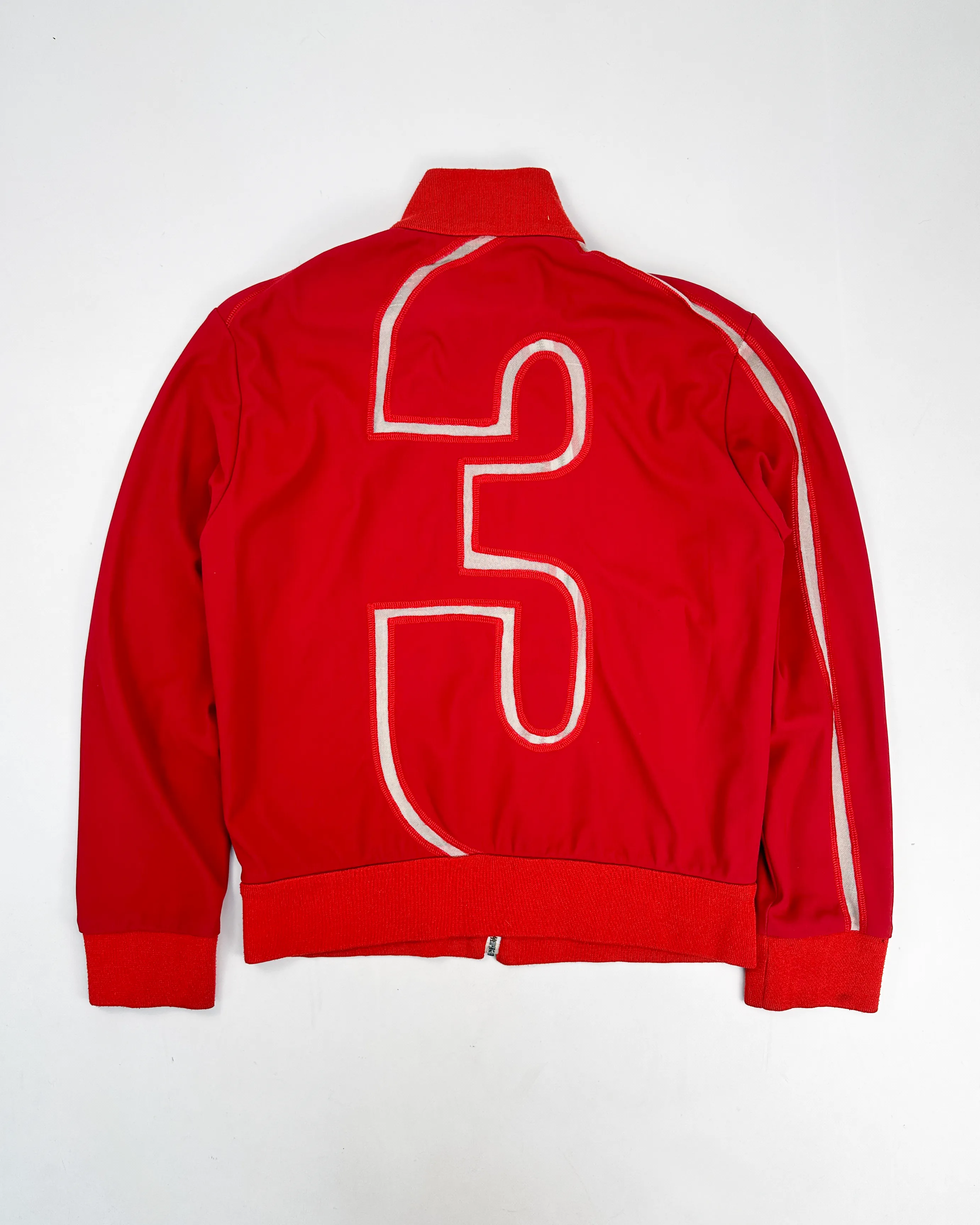 Dirk Bikkembergs Red Curved Zip Jacket 2000's